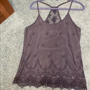 Grey “Buckle” Beaded Tank